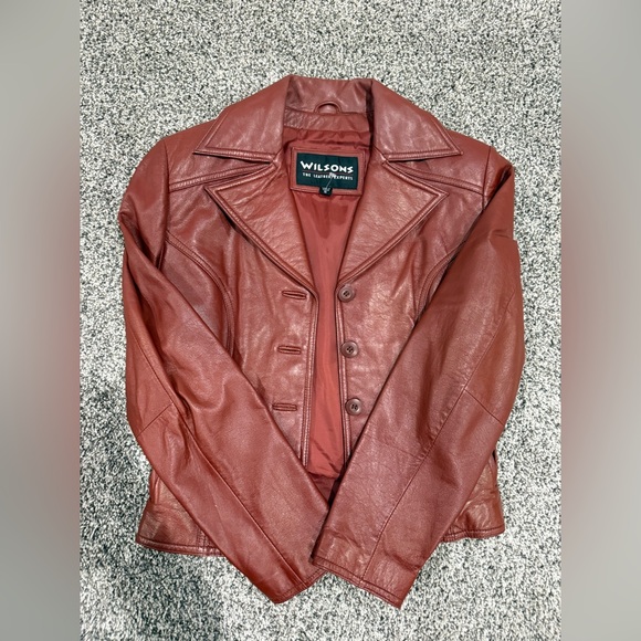 Wilson's Leather red brown leather jacket, size women's small - Picture 5 of 16